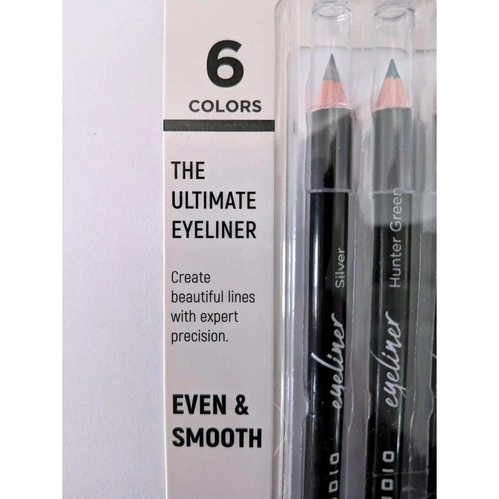 Max Studio 6 Pro Pencil Eyeliners Gift Set Multi-Color Long Wear Eye Makeup New